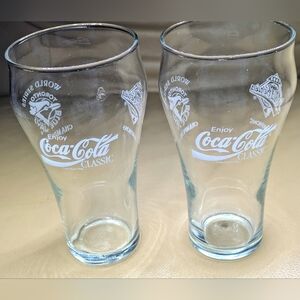 Vintage 1992 Toronto Blue Jays World Series Champions Coca-Cola Glasses Set of 2